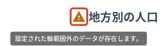 グラフタイトルの左に出る警告アイコンと、マウスを乗せたときに出る文